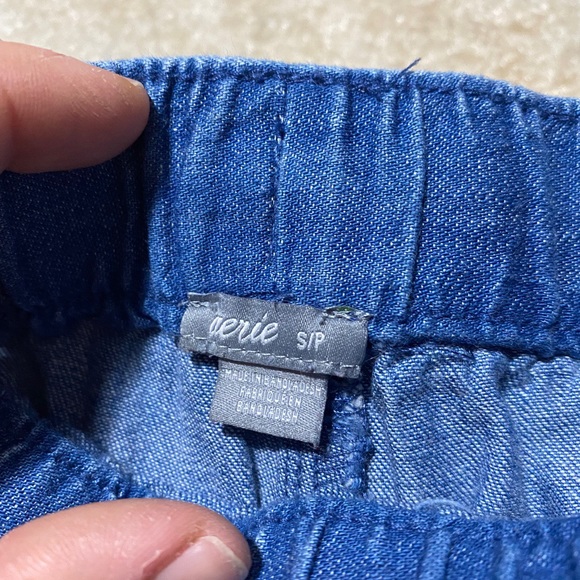 Aerie drawstring blue denim lounge shorts S - Picture 4 of 7